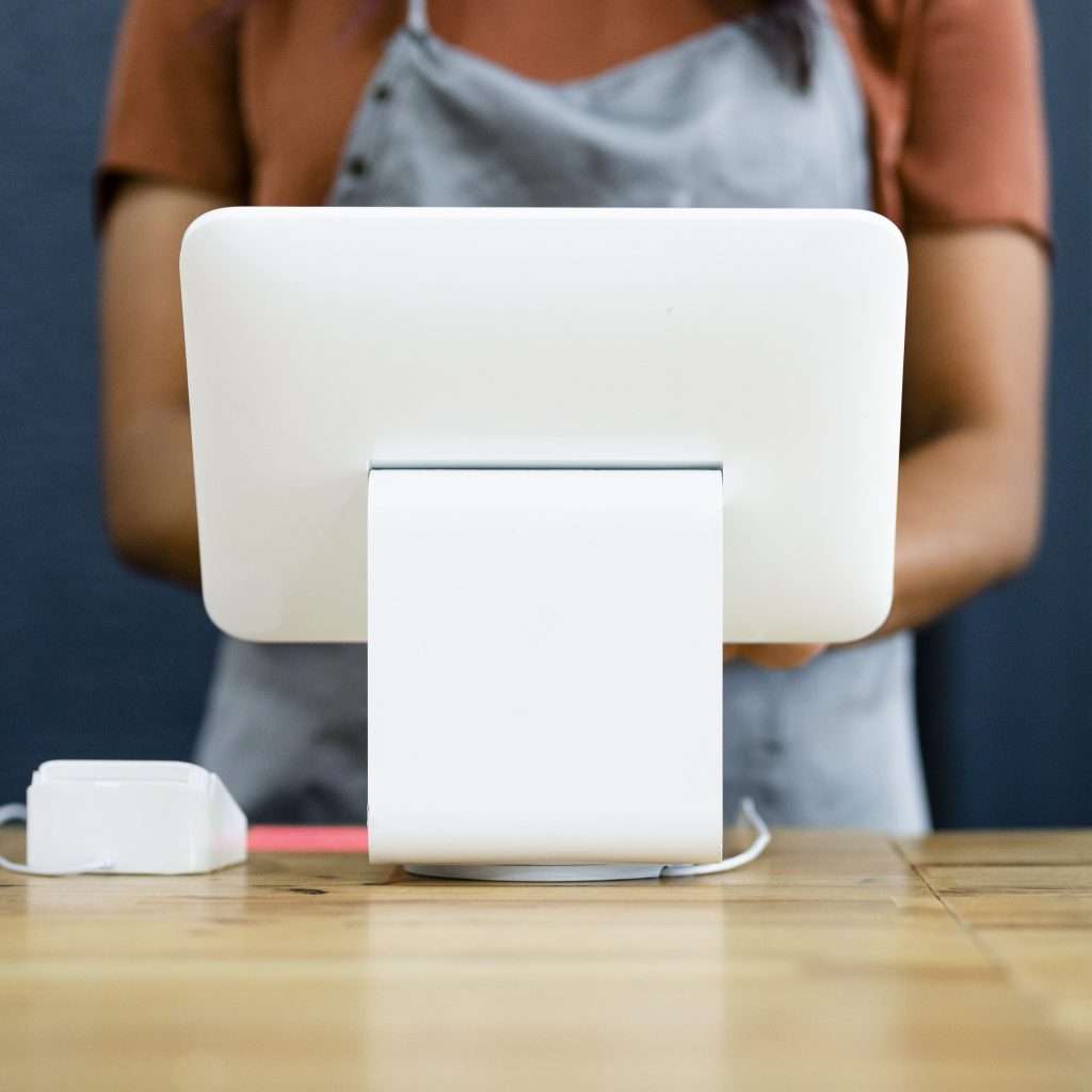 pc pos per ristorazione di colore bianco
